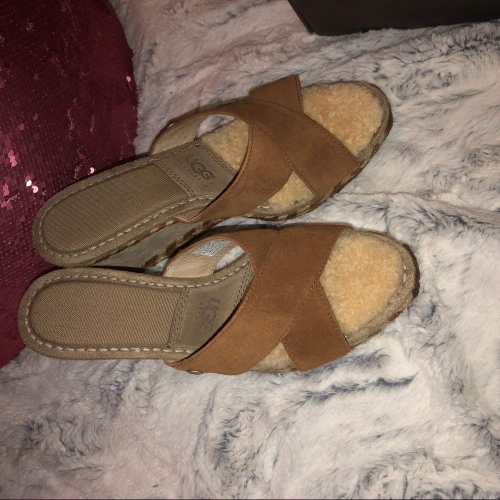 UGG Margot chestnut wedge sandal - Picture 3 of 4